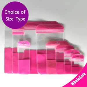 Assorted Sizes Clear/Pink w/Clear/Clear Glossy Flat Mylar Zip Seal Pouch Bag P08 - Picture 1 of 18