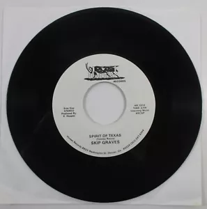 RARE PROMO "Spirit of Texas / Colorado Waltz" 7" SKIP GRAVES 45 Hornet Records - Foto 1 di 2