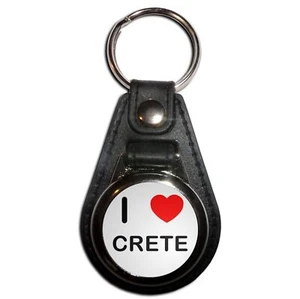 Crete I Love Plastic Medallion Key Ring (61mm x 38mm) - Picture 1 of 12