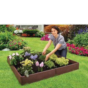 Emsco 4'x4' Raised Garden Bed Yard Planter Box Kit Outdoor Vegetable Flower Herb