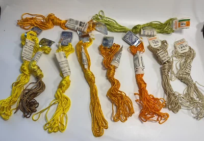 Vtg Varicor Mme MAIA Embroidery Thread yarn 10 Skeins 6 meters Brazil Assorted 1 - Image 1 of 4