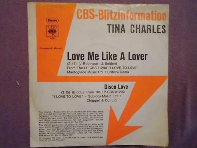 Tina Charles (70) Love Me Like A Lover / Disco Love 1976 PROMO CBS S 4237 German - Bild 1 von 4