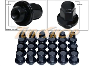 24 TOYOTA LEXUS 14x1.5 1.5 OEM OE STOCK FACTORY WHEELS RIMS MAG LUG NUTS BLACK  - Picture 1 of 2