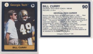 1991 Collegiate Collection Georgia Tech Bill Curry #90