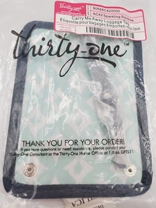 Thirty One Carry Me Away Kofferanhänger AC42 Sparkling Squares türkis nicht mehr produziert neu mit Etikett - Bild 1 von 3