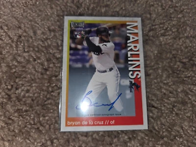 B02: 2022 Topps Archives Snapshots Bryan De La Cruz Rookie Auto #48 Marlins RC - Image 1 of 4