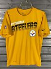Nike On Field Apparel Pittsburgh Steelers Yellow Short Sleeve T Shirt Mens M