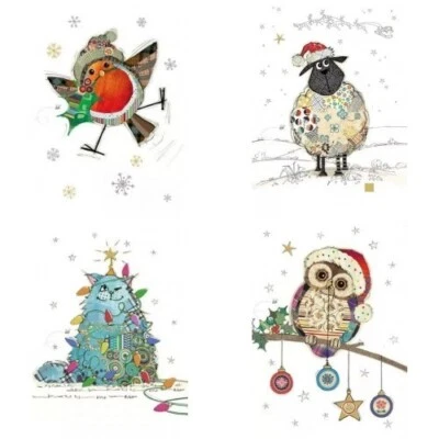 Bug Art Gold Foiled Kooks Animal Christmas Greeting Card