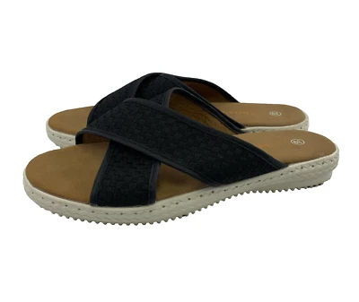 Босоножки Bernie Mev Avon плоские черные тканые крест-накрест без шнуровки женские 39 размер США 8 - Изображение 1 из 4