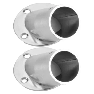 2pcs Shower Rod Holder Bevel Towel Rod Support Closet Pole Socket Rod End - Picture 1 of 12