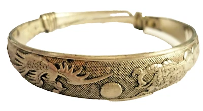 stabiler Armreif DRACHE verstellbar Tibet Silber Handarbeit Schmuck NEU - Bild 1 von 4