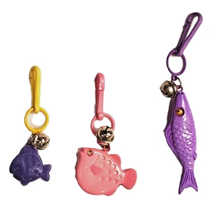 1980s Vintage Clip Bell Charms Lot of 3 Googly Eye Fish Instruments - Picture 1 of 1