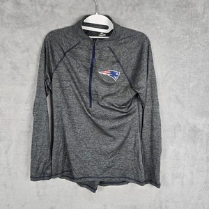 Majestic NFL New England Patriots Womens Gray 1/4 Zip Pullover Review Desc. - Picture 1 of 12