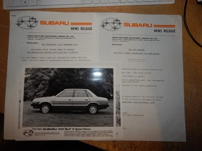 SUBARU UK press release & photos - 21 Nov 1979 1600 4WD & GLF - Image 1 of 4