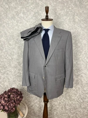 Corneliani Light Gray Striped 150'S Wool 2 Piece Formal Suit 46, EU 56 W37 L31 - Image 1 of 4
