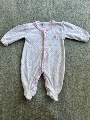 Kissy Kissy Baby Sleeper Pima Cotton 3-6 Months Polka Dots And Flower - Image 1 of 4