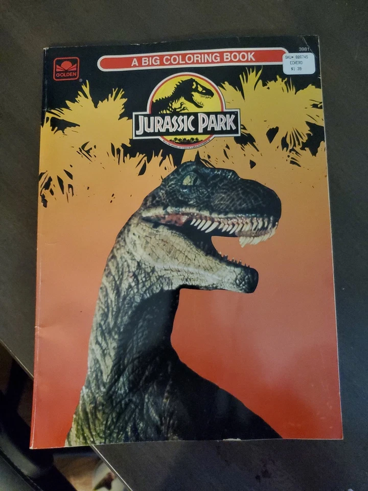 90s Item Vintage 1993 Jurassic Park Coloring Book- Read Description - Image 1 of 4