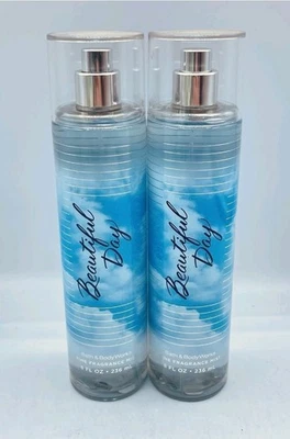 SET OF 2~Bath & Body Works BEAUTIFUL DAY Fine Fragrance Body Mist Spray 8 oz~NEW - Image 1 of 2