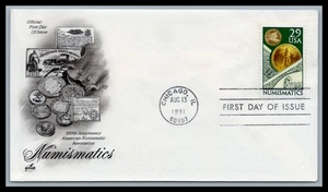 US FDC # 2558 29c Numismatics ArtCraft  S.Cancel 1991, 9c626 - Picture 1 of 1