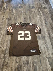 VTG 2009 Reebok Cleveland Browns Lebron James Football Jersey State Farm Pro Cut - Picture 1 of 13