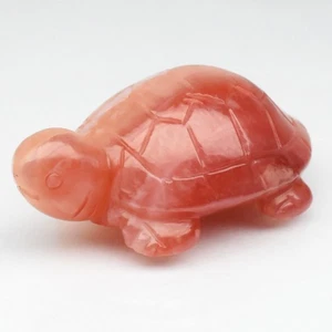 💎 62.97ct Turtle Carving Natural White Orange Agate - Handcraft Africa Gemstone - Picture 1 of 7