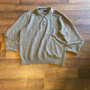 Elie Tahari Shirt Men's XL Bark Heather Wool Blend Classic Long Sleeve Casual - Picture 1 of 5