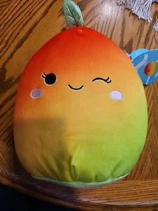 NEW SQUISHMALLOWS Original Kellytoy Plush 12" MANGO XIMENA WINKING FRUIT FACE - Picture 1 of 7