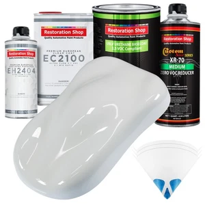 Championship White LOW VOC Urethane Auto Paint Quart Kit & European Clear Coat - Picture 1 of 2