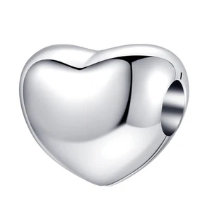 925 Sterling Silver Heart Charm Clip Stopper Lock Charm Spacer Charm Annivers... - Picture 1 of 5
