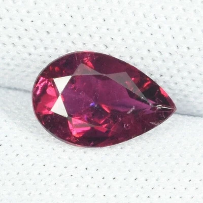 1.30 ct LUSTROUS - NICE PINK 100% NATURAL TOURMALINE Rubelite - PEAR See Vdo  RR - Image 1 of 3