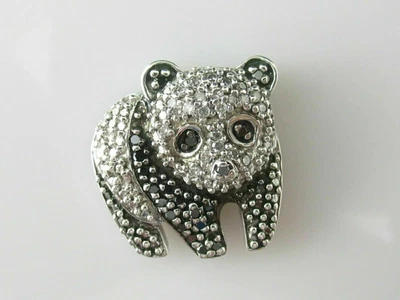 2.50Ct Round White/Black Diamond 14K White Gold Finish Panda Pendant Free Chain - Image 1 of 3