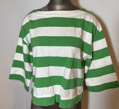 Top de Rugby On 34th Verde Blanco S Pequeño Cuadrado Manga 3/4 Peso Pesado Camisa Rayas Foto 1 de 4