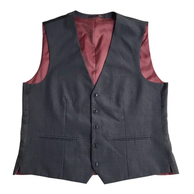 Next Tailoring Waistcoat Grey 2 Pocket Smart Formal Wool Blend Men's L 42" - Image 1 of 4