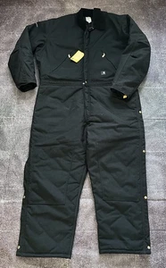 NWT Men's Carhartt Yukon Black Extremes Quilt Lined Double Knee Coveralls Sz 48 - Picture 1 of 6