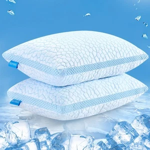 Double Sided Cooling Pillow for Hot Sleepers, Shredded Memory Foam Pillows Qu... - Picture 1 of 7
