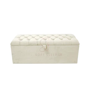 Winters Sale on Ottoman Storage Box/ Blanket Box in Plush and crushed velvet - Picture 1 of 5