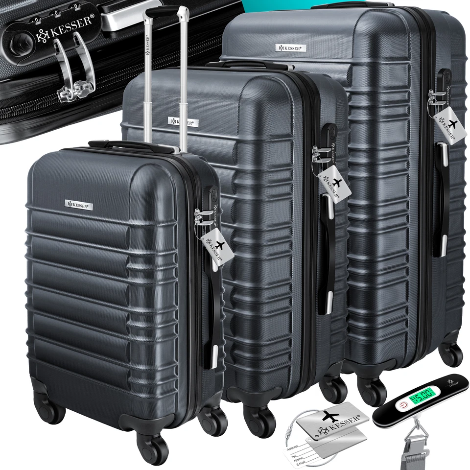 KESSER® 3tlg Reisekoffer Set Trolley Hartschale Hartschalenkoffer Koffer M-L-XL - Bild 1 von 1