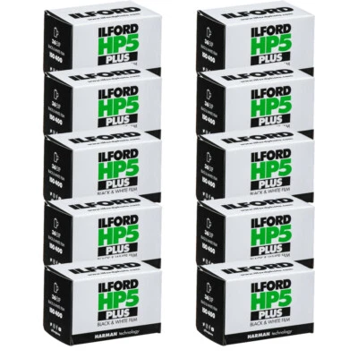 10 Rolls Ilford HP5 Plus ISO 400 36 Exposure 35mm Black and White Film - Image 1 of 4