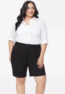 NWT NYDJ Stretch Twill Bermuda Shorts plus size size 20W Black - Picture 1 of 4
