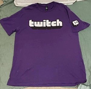 TWITCH TV Logo Streamer Gamer T-Shirt Mens Purple - Gaming Online - SIZE LARGE - Picture 1 of 5