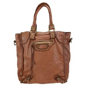 Sac Cuir Vintage Tressè Femmes Lavé Tissè Tressèe Italien Italie Lisbet Marron 2 - Picture 1 of 4