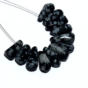 Snowflake Jasper Smooth Drop Beads Briolette Natural Loose Gemstone Jewelry - Picture 1 of 5