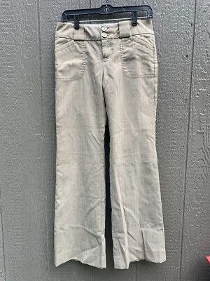 Pantalones de vestir chinos caqui con frente plano mezcla de lana elásticos Gap totalmente forrados 2R Foto 1 de 4