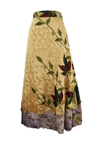 Sari Silk Wrap Skirt 2XL 72" Waist 22 24 26 28 30 32 Hippy Fair Trade Boho - Picture 1 of 3