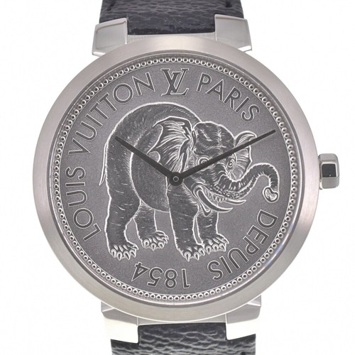 LOUIS VUITTON（LV） orologio uomo con carta LOUIS VUITTON Tanbur slim Q2D07 quadrante argento quarzo I#139856