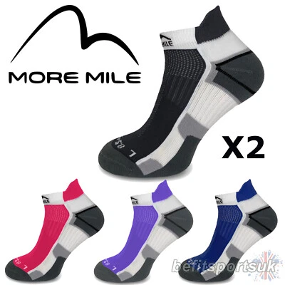 CUSHIONED RUNNING SOCKS ANKLE MENS WOMENS LADIES MORE MILE MIAMI SPORTS GYM 2 - Image 1 of 4
