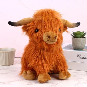 Simulation Highland Cow Animal Plush Doll Soft Stuffed Highland Cow Plush Toy US - Picture 1 of 6