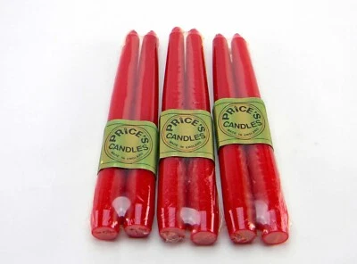 批量 6 x 8 英寸 Price's Venetian 红色蜡烛约 5 小时 燃烧时间 — 第 1/4 张图片