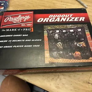 Rawlings Dugout Fence Bag Holds 15 Helmets & Gloves Carry Bag & Name Tags NEW - Picture 1 of 4