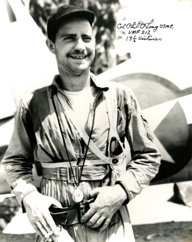 PHILLIP DELONG SIGNED AUTOGRAPHED 8x10 PHOTO USMC MARINE FIGHTER ACE BECKETT BAS Cover